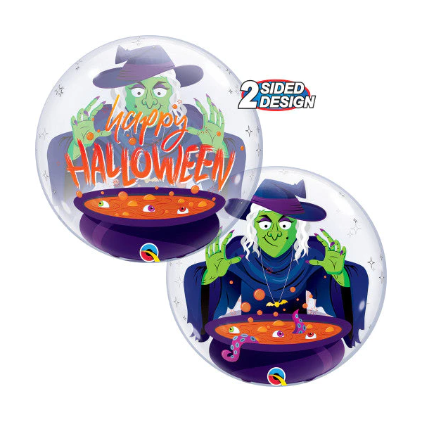 Single Bubble Ballon - Motiv Halloween Witch - XL -...