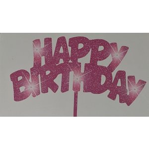 Kuchendeko Happy Birthday LED Pink