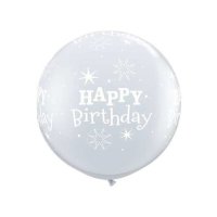 Explosionsballon Happy Birthday Luftschlangen Transparent XXL