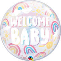 Single Bubble Ballon - Motiv  Welcome Baby BOHO - XL - 56cm/0,04m³ #2