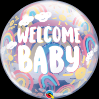 Single Bubble Ballon - Motiv Welcome Baby BOHO - XL - 56 cm / 0,04 m³ #2