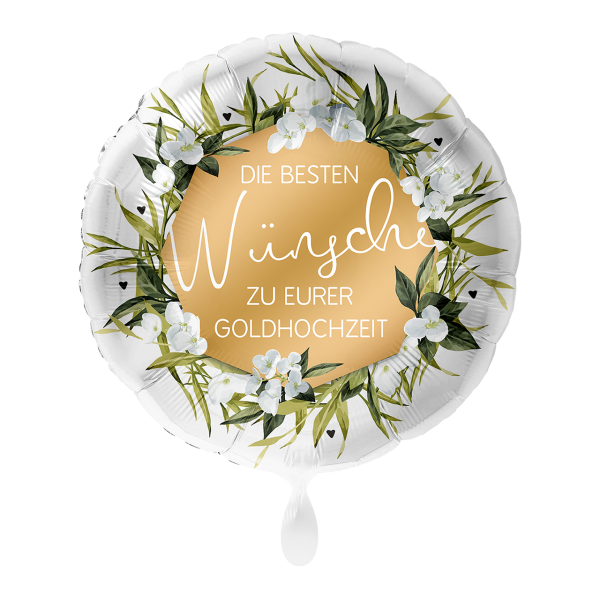 Folienballon - Motiv Die besten Wünsche zu eurer Goldhochzeit - S - 45 cm / 0,02 m³