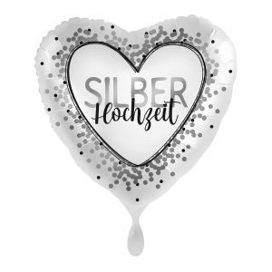 Folienballon - Motiv Silberhochzeit - S - 45 cm / 0,02...