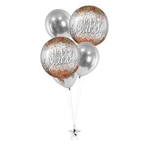Ballonstrauß - ORBZ Motiv Happy Birthday 2024