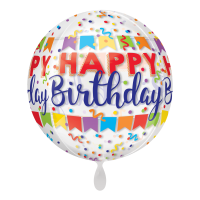 Folienballon - ORBZ Motiv Happy Birthday Banner Bash - XL - 50 cm / 0,04 m&sup3;