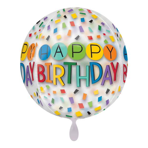 Folienballon - ORBZ Motiv Happy Birthday Rainbow  - XL - 50cm/0,04m³