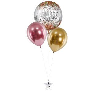 Folienballon - ORBZ Motiv Happy Birthday Sequins - XL - 50 cm / 0,05 m&sup3;