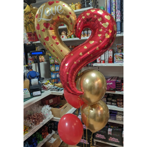 Ballonstrauß Curvy Heart