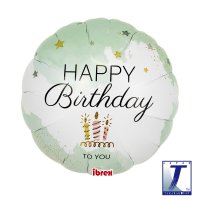Folienballon - Motiv Happy Birthday Türkis - S -36cm/0,02m³
