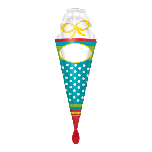 Folienballon - Figur Schultüte türkis - XXL -...