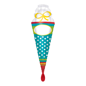 Folienballon - Figur Schultüte türkis - XXL -...