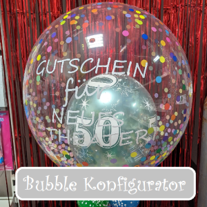Geschenkballon - Bubble Konfigurator Regenbogen- mit...