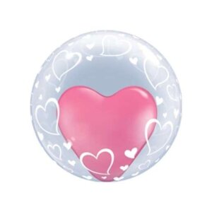 Geschenkballon - Bubble Konfigurator Herzen- ohne Text-...