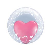 Geschenkballon - Bubble Konfigurator Herzen- ohne Text- mit Geld (kann nur abgeholt werden)- 1 Ballon