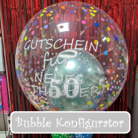 Geschenkballon - Bubble Konfigurator Herzen- ohne Text- mit Geld (kann nur abgeholt werden)- 1 Ballon