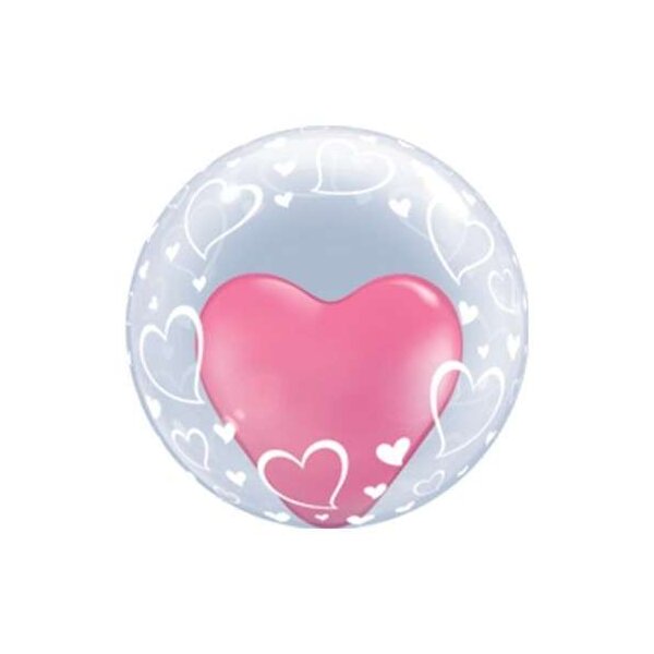 Geschenkballon - Bubble Konfigurator Herzen- ohne Text- ohne Geld- 4-8 Ballons