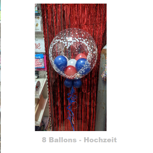 Geschenkballon - Bubble Konfigurator Konfetti Bunt- ohne Text- ohne Geld- 4-8 Ballons