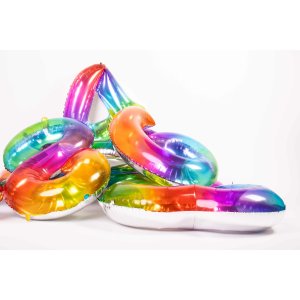 Folienballon - Zahl 0-9 Yummy Gummy Rainbow - XXL -...
