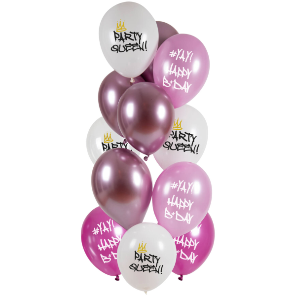 Latexballon-Set - Party Queen - S - 33 cm / 0,02m³ (12)