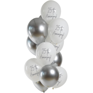 Latexballon - Silver Anniversary - 33 cm / 0,02m³ -...