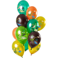 Latexballon - Dino Roars Metallic - 33 cm / 0,02m³ - 12er