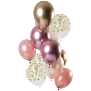 Latexballon-Set - Golden Blush - 33 cm / 0,02m³ - 12er
