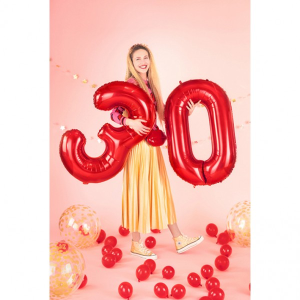 Folienballon - Zahl 0 - 9 Rot - XXL - 86 cm / 0,07 m³