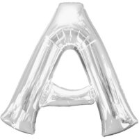 Folienballon - Buchstabe A - Z - Silber - XXL - 86 cm / 0,07 m³