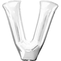 Folienballon - Buchstabe V - Silber - XXL - 86 cm / 0,07 m³