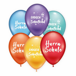 Latexballon-Set - Motiv Endlich Schulkind - S - 28 cm /...