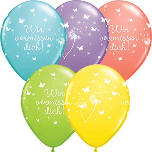 Latexballon - Motiv Wir vermissen dich - Bunt...