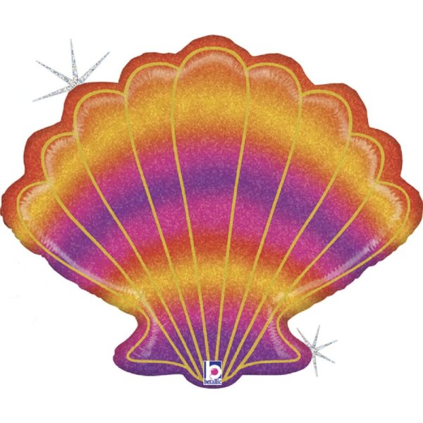 Folienballon - Figur Seemuschel Glitzer - XXL - 76 cm / 0,07 m³