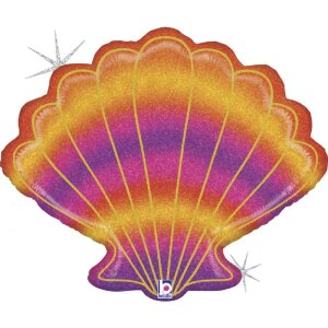 Folienballon - Figur Seemuschel Glitzer - XXL - 76 cm /...