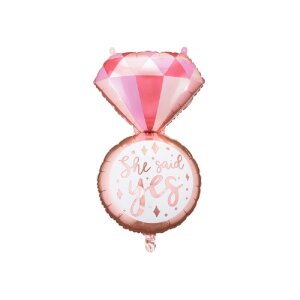 Folienballon - Figur Ring She said yes - XXL - 74 cm /...