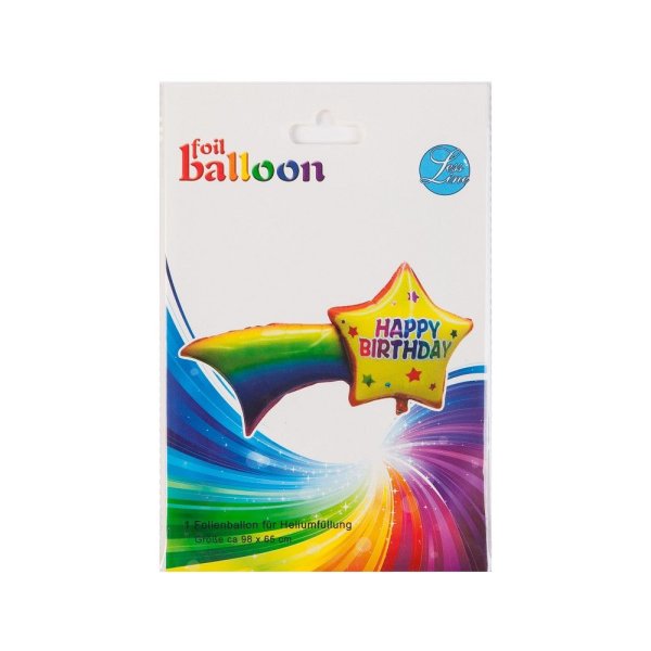 Folienballon - Figur Sternschnuppe Happy Birthday - XL -...