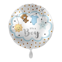 Folienballon - Motiv Baby Boy is Coming - S - 45cm/0,02m³