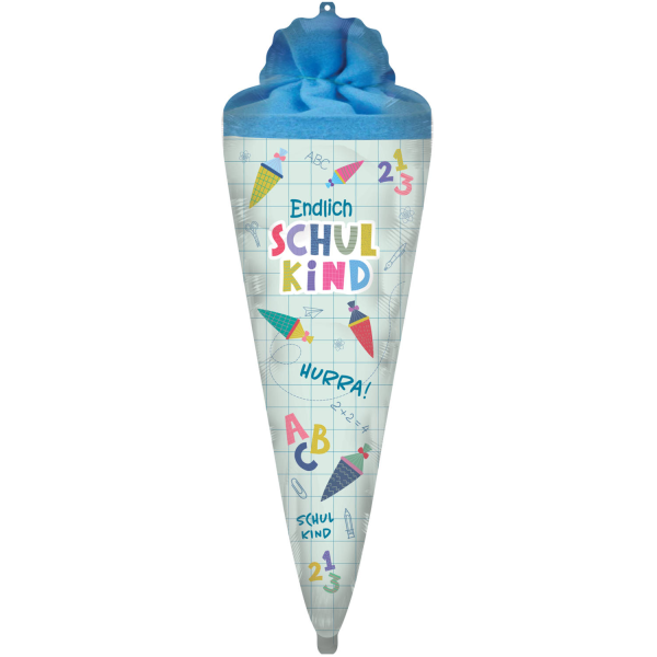 Folienballon - Figur Schultüte Endlich Schulkind -...