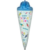 Folienballon - Figur Schultüte Endlich Schulkind - XXL - 110cm/0,07m³