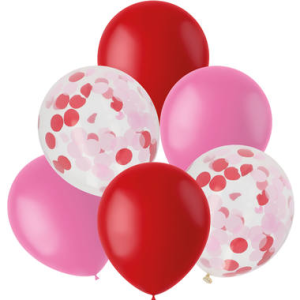 Latexballon-Set - Mix Rot & Rosa (6)
