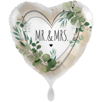 Folienballon - Motiv Mr & Mrs Natural - S / XXL - 43 / 71 cm