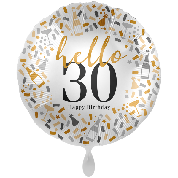 Folienballon - Motiv Hello 30 - XXL - 71 cm / 0,07 m³