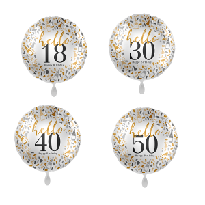 Folienballon - Motiv Hello 18 / 30 / 40 / 50 - XXL - 71...