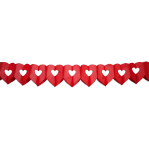 Girlande - Herzen rot - 6 m