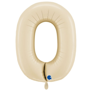 Folienballon - Zahl 0 - 9 Creme - XXXL - 102 cm / 0,09...