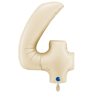 Folienballon - Zahl 0 - 9 Creme - XXXL - 102 cm / 0,09 m&sup3;