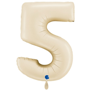 Folienballon - Zahl 0 - 9 Creme - XXXL - 102 cm / 0,09 m&sup3;