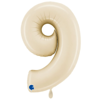 Folienballon - Zahl 0 - 9 Creme - XXXL - 102 cm / 0,09 m³