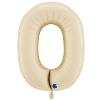 Folienballon - Zahl 0 - 9 Creme - XXXL - 102 cm / 0,09 m³