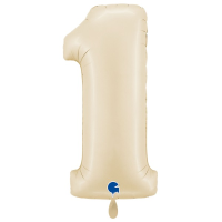 Folienballon - Zahl 0 - 9 Creme - XXXL - 102 cm / 0,09 m³