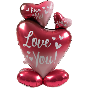 Folienballon - Standballon Ombre Love 3 Herzen - XL - 77...